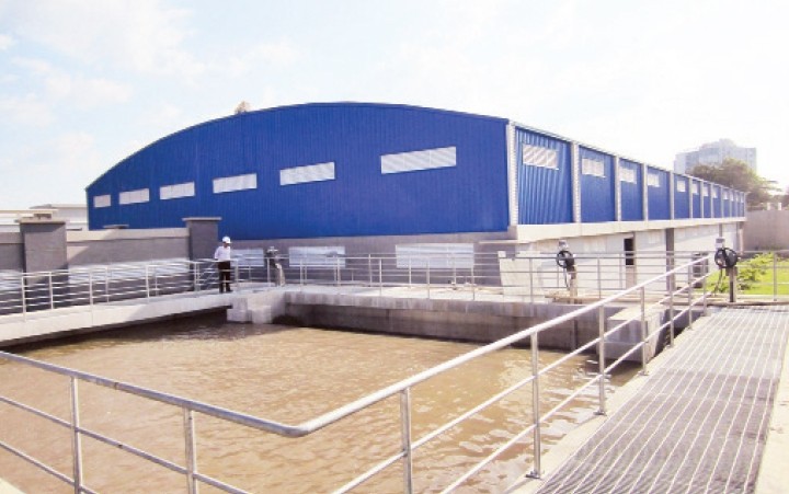 Bể chứa nước sạch của Nhà máy nước BOO Thủ Đức 3 với công nghệ xử lý tiên tiến.