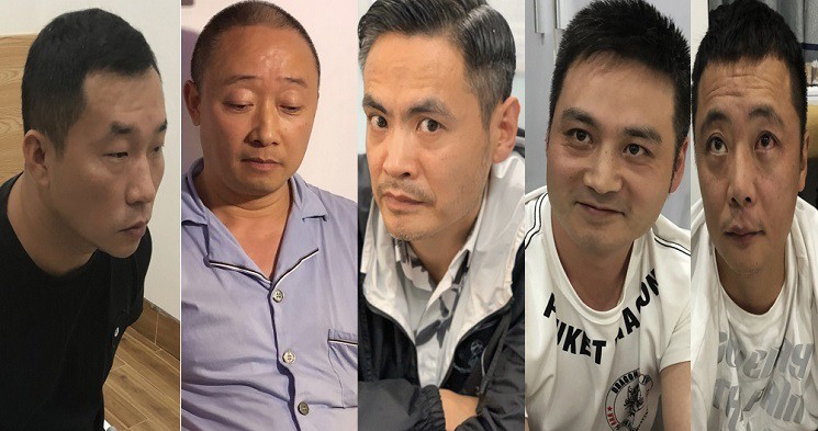 5 đối tượng trốn truy nã của Công an Trung Quốc, bị bắt tại Đà Nẵng. (Nguồn ảnh: Công an Đà Nẵng).