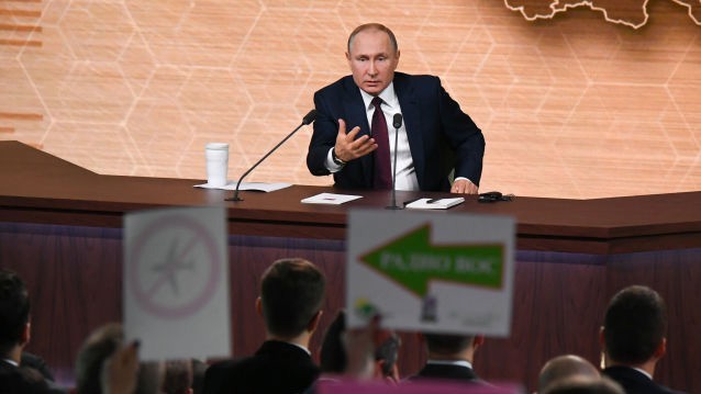 tong thong putin khang dinh the gioi don cuc khong con ton tai hinh 1 Tổng thống Putin tại buổi họp báo. Ảnh: Sputnik