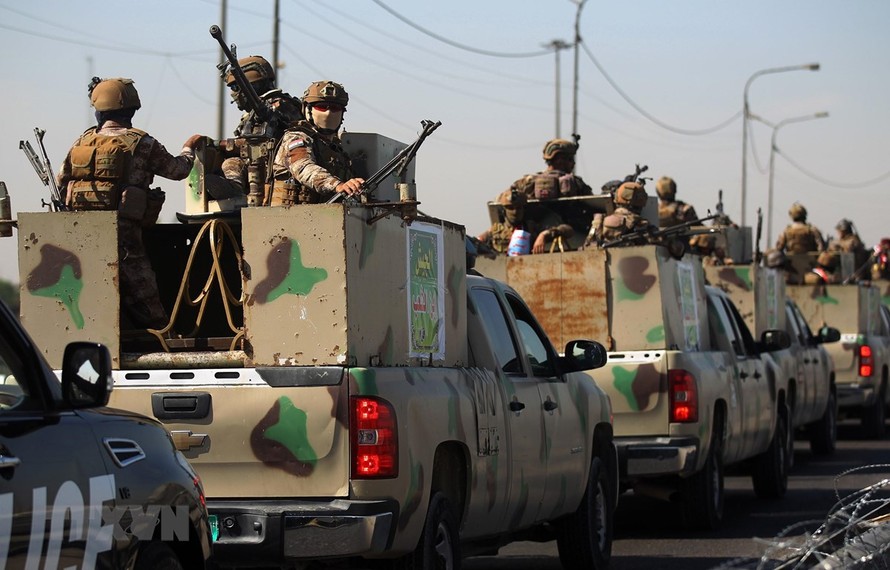 Binh sỹ Iraq tuần tra tại Baghdad ngày 15/10/2019. (Ảnh: AFP/ TTXVN)
