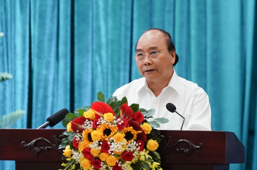 Thủ tướng kết luận cuộc làm việc với 13 tỉnh, thành phố ĐBSCL. - Ảnh: VGP/Quang Hiếu