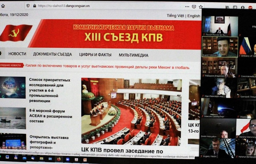 GS. Vladimir Kolotov, Viện trưởng Viện Hồ Chí Minh giới thiệu trang web về ĐH Đảng XIII (phiên bản tiếng Nga). 