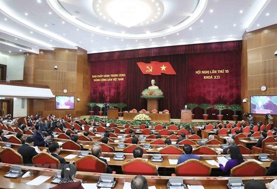 Toàn cảnh phiên bế mạc Hội nghị lần thứ 15 Ban Chấp hành Trung ương Đảng khóa XII. 