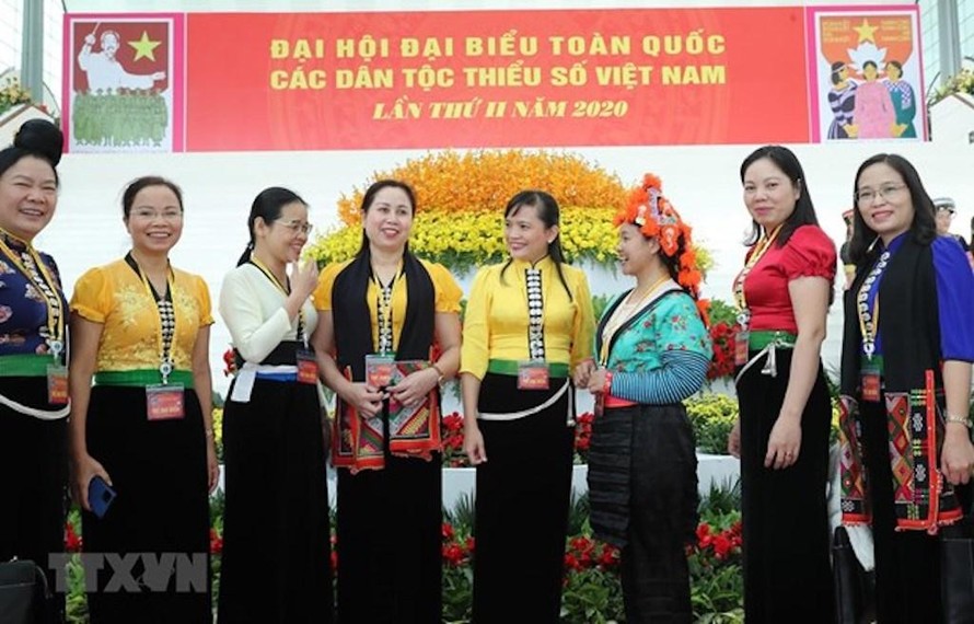 Các đại biểu dự Đại hội đại biểu toàn quốc các dân tộc thiểu số Việt Nam lần thứ II năm 2020.