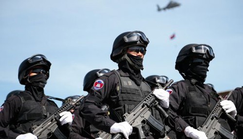 Các binh sĩ thuộc Bộ tư lệnh Cảnh vệ bảo vệ Thủ tướng Campuchia. Ảnh: PhnomPenh Post