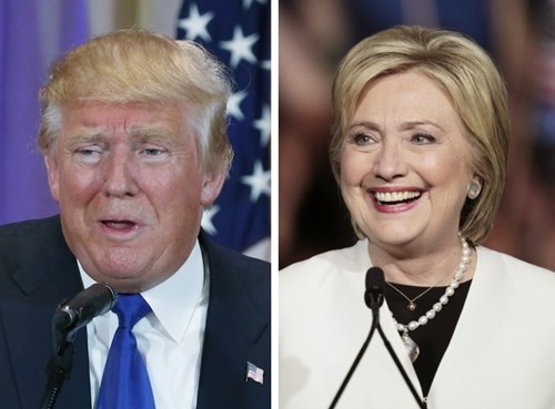 Ứng viên tổng thống đảng Cộng hòa Donald Trump (trái) và đảng Dân chủ Hillary Clinton. Ảnh: Reuters.