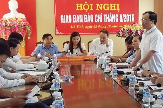 Tại hội nghị giao ban sáng 8/10, lãnh đạo TAND tỉnh Hà Tĩnh cho biết TAND thị xã Kỳ Anh đã trả lại tất cả đơn của người dân kiện Formosa. Ảnh: Thảo Nhi.