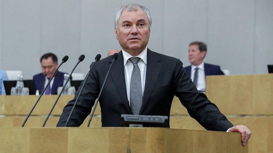 Chủ tịch Hạ viện Nga Vyacheslav Volodin tại phiên họp ngày 6/7. Ảnh: TASS