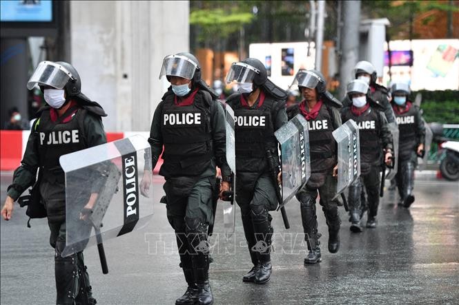 Cảnh sát được triển khai tại thủ đô Bangkok, Thái Lan. Ảnh (tư liệu) minh họa: AFP/TTXVN