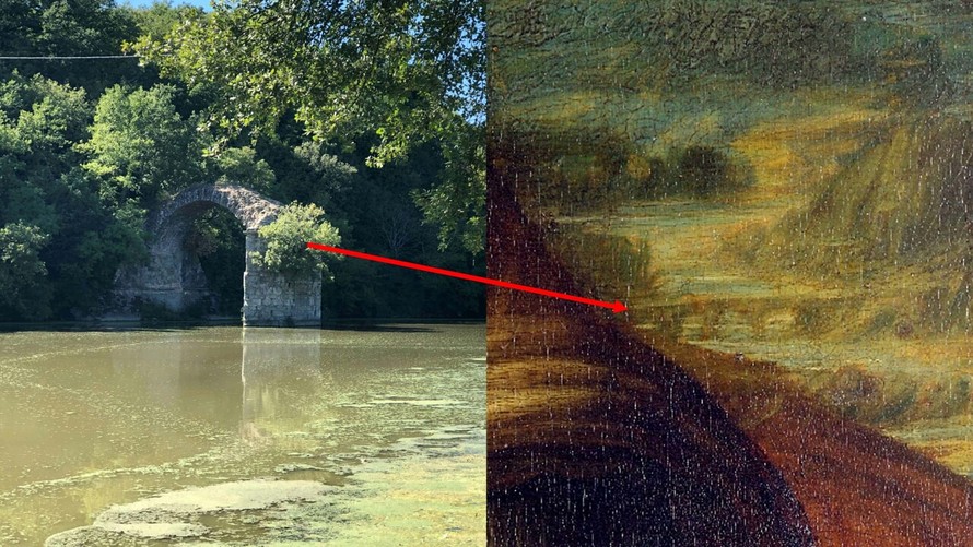 Đã xác định được cây cầu trong bức họa Mona Lisa