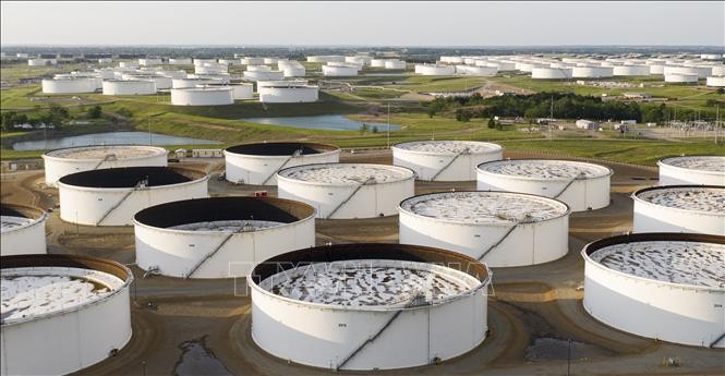 Cơ sở dự trữ dầu thô của Mỹ tại Cushing, bang Oklahoma. Ảnh: AFP