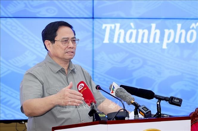 Thủ tướng Phạm Minh Chính kết luận hội nghị. Ảnh: Dương Giang