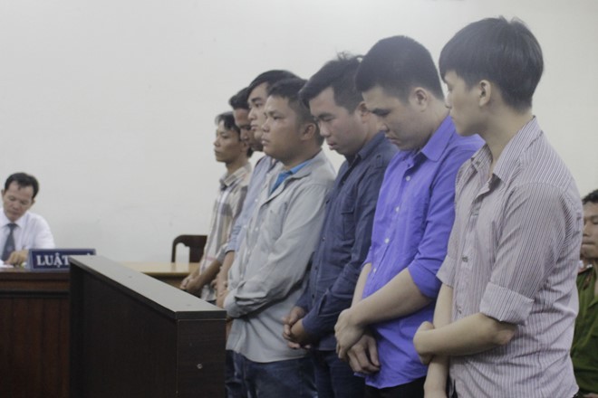 Các bị cáo tại phiên xét xử. Ảnh: Phan Chung