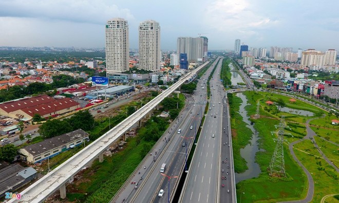 Tuyến Metro số 1 Bến Thành - Suối Tiên dự kiến hoàn thành vào năm 2020. Ảnh: Lê Quân.