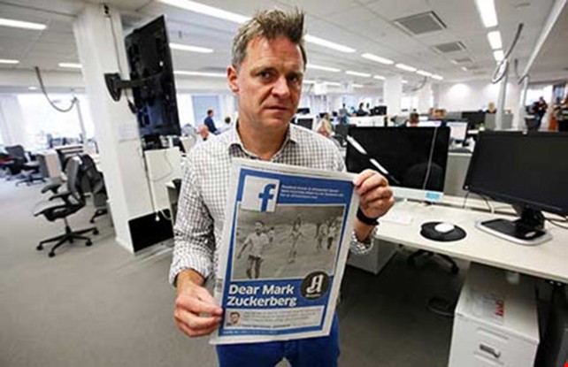 Tổng biên tập tờ Aftenposten, ông Espen Egil Hansen, viết thư bày tỏ lo ngại Zuckerberg đang “lạm dụng quyền lực”. Ảnh: EPA 