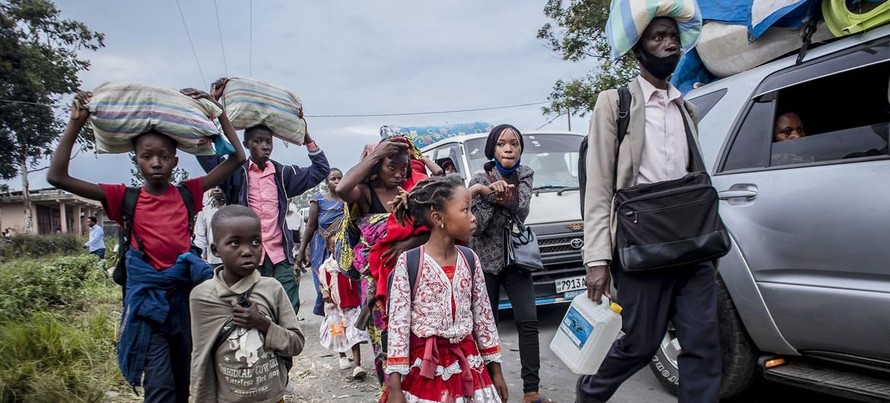 Người dân sơ tán khỏi Goma vì nguy cơ núi lửa phun trào ở CH Congo. (Ảnh: UNICEF)