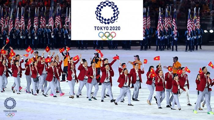 Đoàn Thể thao Việt Nam tại Lễ khai mạc Olympic 2020. 