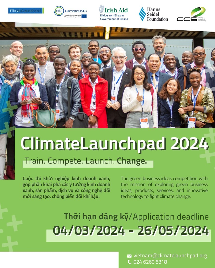 Cuộc thi Khởi nghiệp Kinh doanh Xanh ClimateLaunchpad mở đơn đăng ký