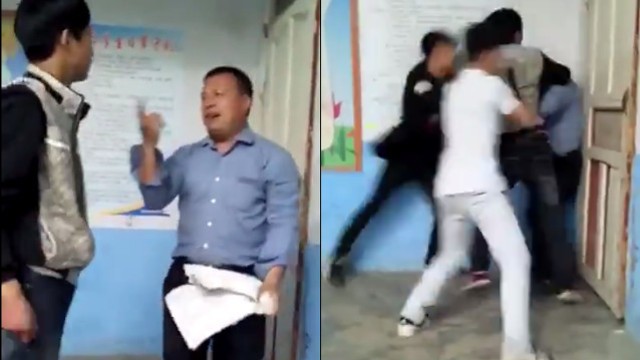Phẫn nộ học sinh quây đánh hội đồng thầy giáo trong lớp [VIDEO]