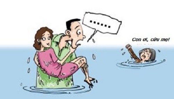 Mẹ và vợ cùng rơi xuống nước, bạn sẽ cứu ai?
