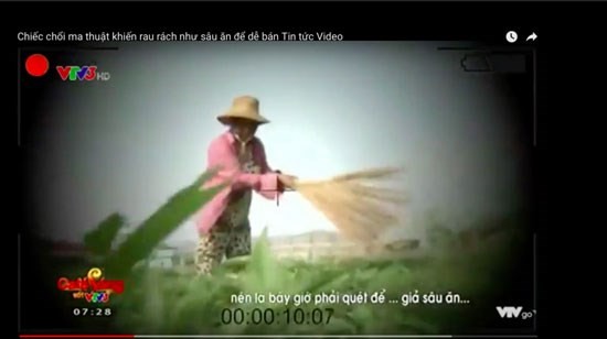 Vụ ‘dùng chổi quét rau’, VTV bị phạt 50 triệu đồng