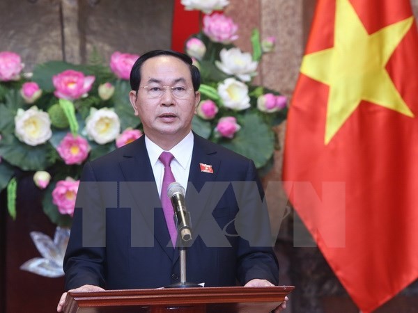 Chủ tịch nước Trần Đại Quang trả lời phỏng vấn báo chí