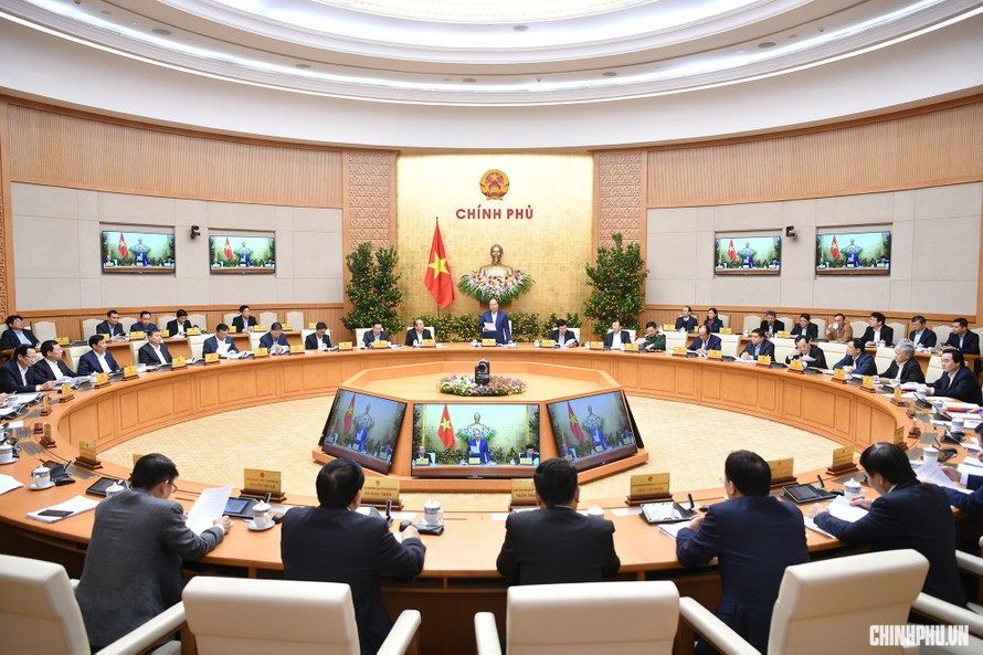 Thủ tướng Nguyễn Xuân Phúc chủ trì phiên họp Chính phủ tháng 1/2019 diễn ra ngay trước kỳ nghỉ Tết Nguyên đán. - Ảnh: VGP
