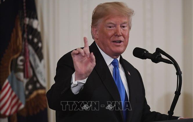 Tổng thống Mỹ Donald Trump trong cuộc họp báo tại Washington DC., ngày 7/11/2018. Ảnh: THX/TTXVN
