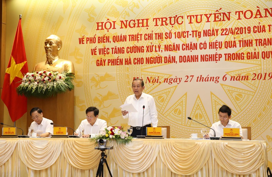 Phó Thủ tướng Thường trực Chính phủ Trương Hoà Bình phát biểu khai mạc Hội nghị. Ảnh: VGP/Lê Sơn