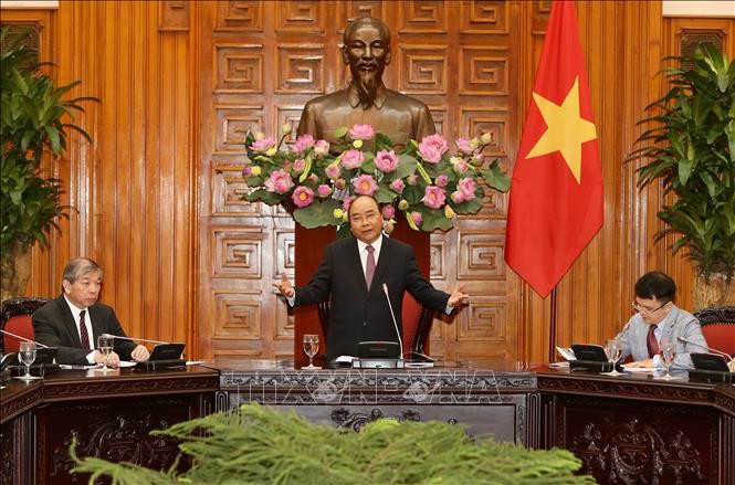 Thủ tướng Nguyễn Xuân Phúc phát biểu tại buổi tiếp. Ảnh: Dương Giang/TTXVN