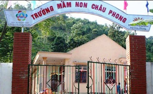 Trường Mầm non Châu Phong, nơi cô Thanh công tác.