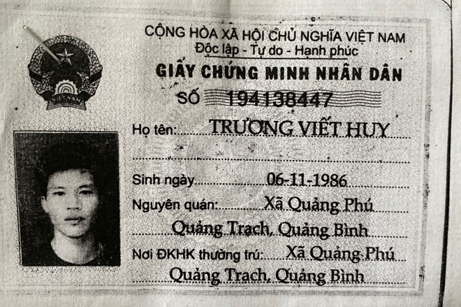 Chứng minh nhân dân photo của tài xế Trương Viết Huy - Ảnh: CAND