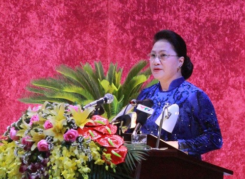 Chủ tịch Quốc hội Nguyễn Thị Kim Ngân phát biểu chỉ đạo đại hội - Ảnh: TTXVN