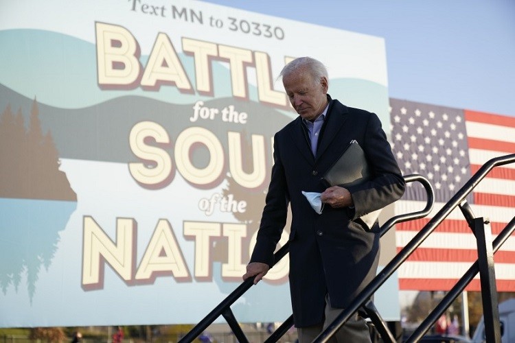 Hình ảnh về sự kiện tại Minnesota của ông Biden. Ảnh: AP