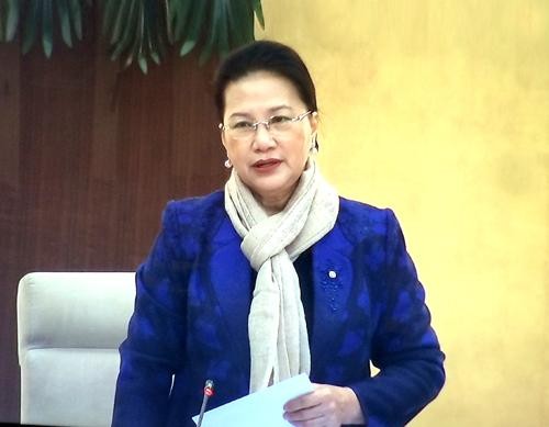 Chủ tịch Quốc hội Nguyễn Thị Kim Ngân phát biểu khai mạc phiên họp. Ảnh: VGP/Nguyễn Hoàng