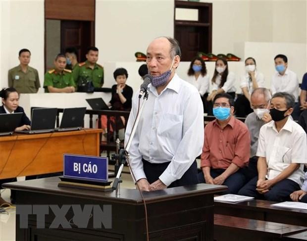 Bị cáo Trần Trọng Mừng (cựu Tổng giám đốc Công ty cổ phần Gang thép Thái Nguyên) khai báo trước tòa. (Ảnh: Phạm Kiên/TTXVN)