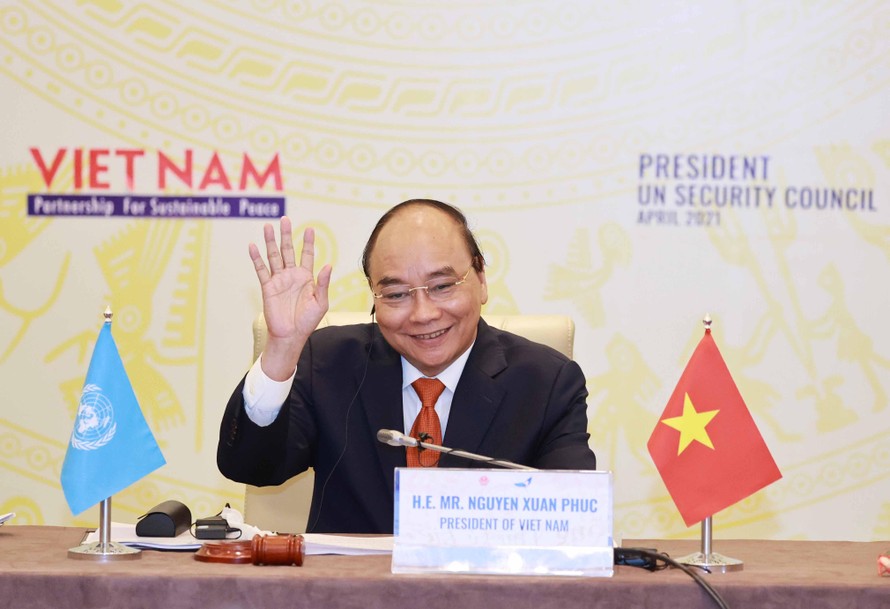 Chủ tịch nước Nguyễn Xuân Phúc chủ trì Phiên thảo luận Cấp cao của Hội đồng Bảo an Liên Hợp Quốc, ngày 19/4.