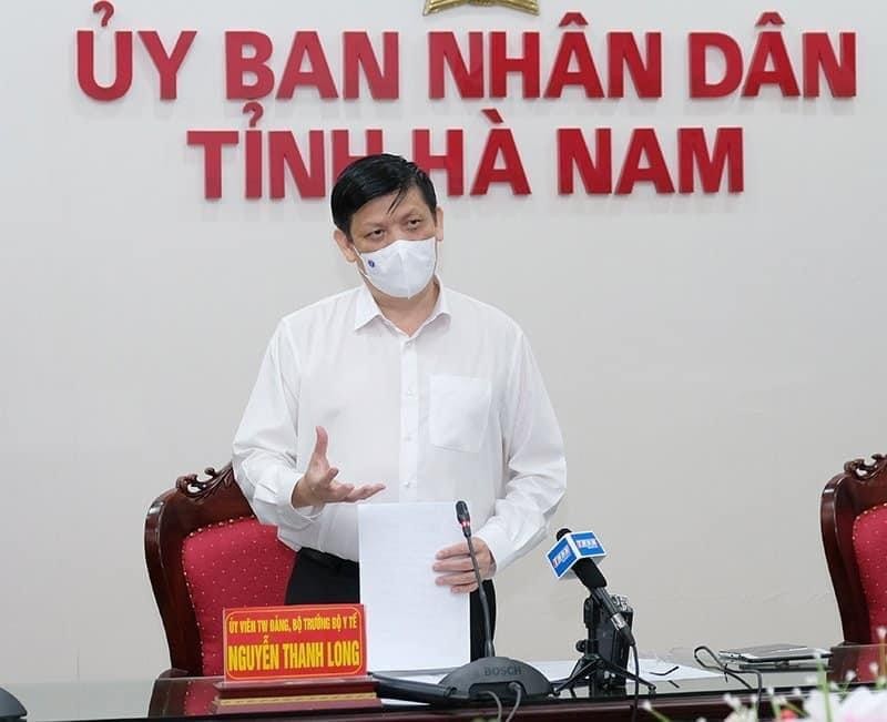 Bộ trưởng Bộ Y tế Nguyễn Thanh Long phát biểu tại cuộc họp với tỉnh Hà Nam - Ảnh: VGP/Nhật Bắc
