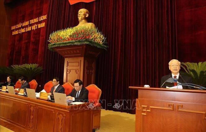 Tổng Bí thư Nguyễn Phú Trọng phát biểu khai mạc hội nghị. Ảnh: Trí Dũng/TTXVN