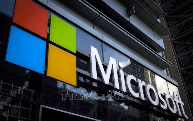 Logo của Microsoft tại tòa nhà ở New York City, Mỹ. 