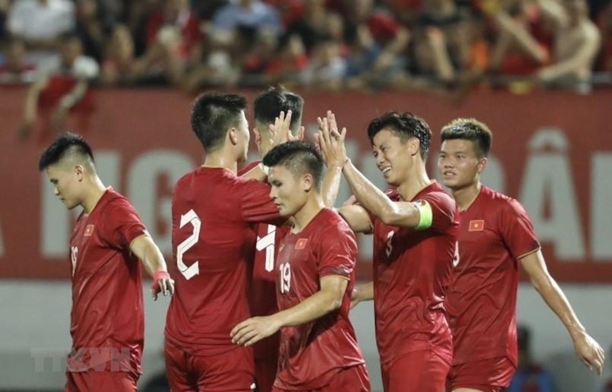 Tuyển Việt Nam sẽ thi đấu từ vòng loại thứ 2 World Cup 2026 khu vực châu Á. (Ảnh: Minh Quyết/TTXVN)