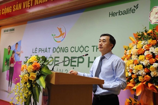 Thứ trưởng Bộ Y tế Trần Văn Thuấn phát biểu tại buổi lễ phát động Cuộc thi. (Ảnh: PV/Vietnam+)