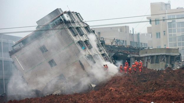 Lở đất ở Trung Quốc, 22 tòa nhà ở khu công nghiệp sụp đổ