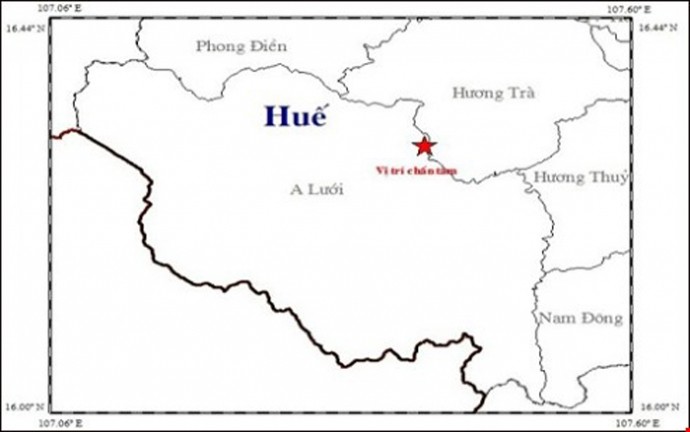 Cảnh giác với tình trạng động đất liên tiếp ở Thừa Thiên-Huế
