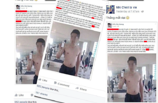 Lấy ảnh của người khác chế status chửi mẹ trên Facebook