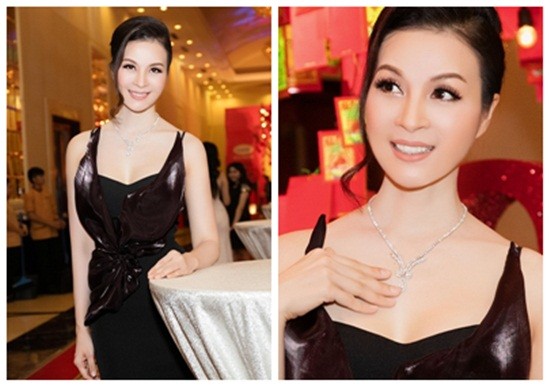 MC Thanh Mai mang trang sức kim cương 2 tỷ đi sự kiện