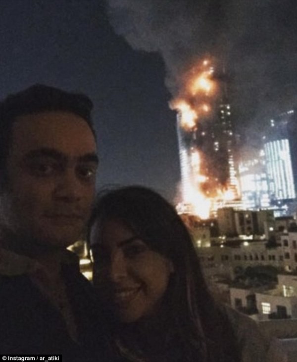 Khách sạn Dubai bốc cháy, đôi trai gái vẫn thản nhiên selfie