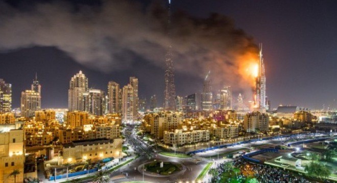 UFO là thủ phạm khiến khách sạn Dubai chìm trong biển lửa?