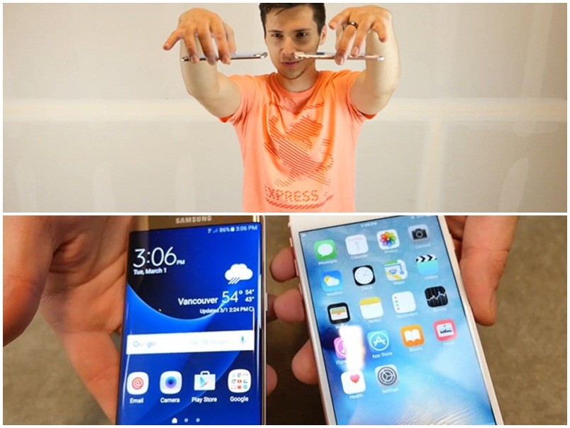 Ném rơi từ 6m xuống, Galaxy S7 edge hay iPhone 6S Plus nát bươm?