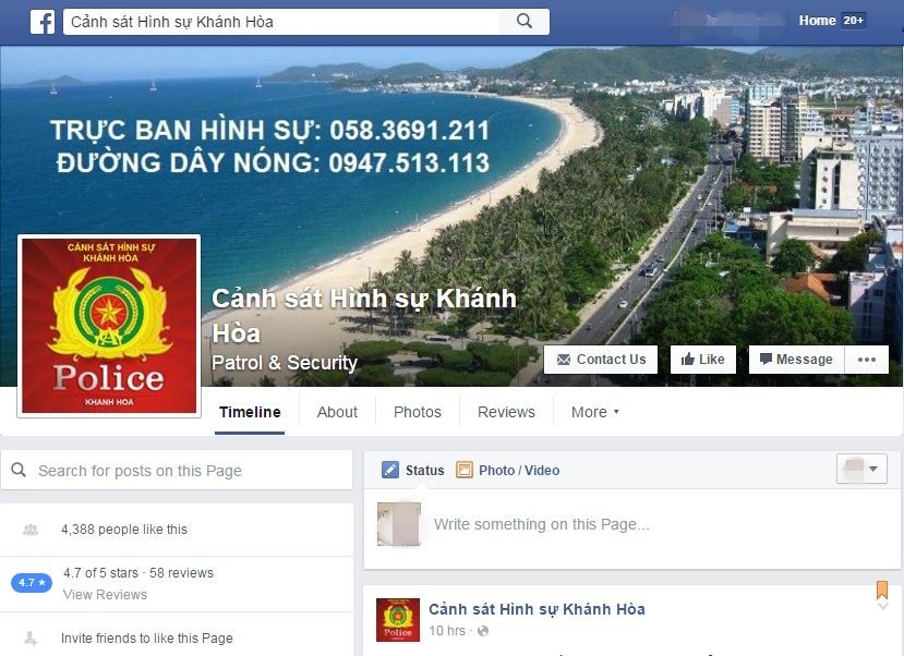 Cảnh sát hình sự lập Facebook trấn áp tội phạm